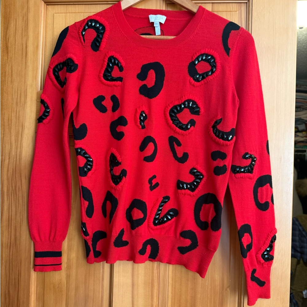 Escada Red and Black Sweaters